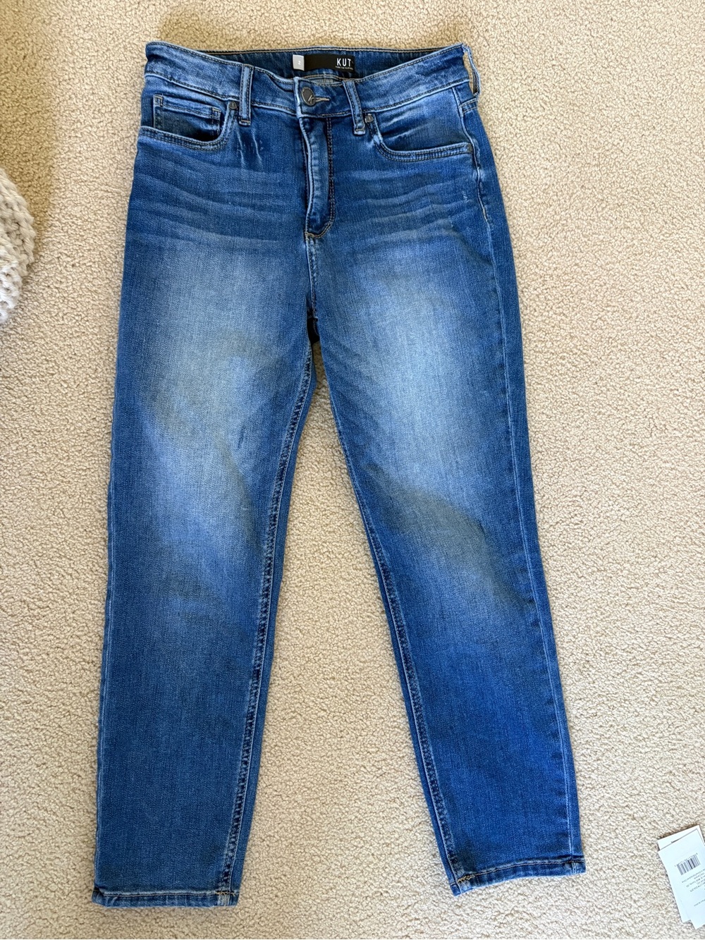 Kut from the Kloth Naomi Medium Blue High-Rise Straight Leg Jeans